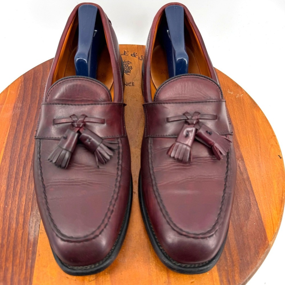 Allen Edmonds Grayson Leather Tassel Loafer Shoes Mens Size 9 C Merlot Career